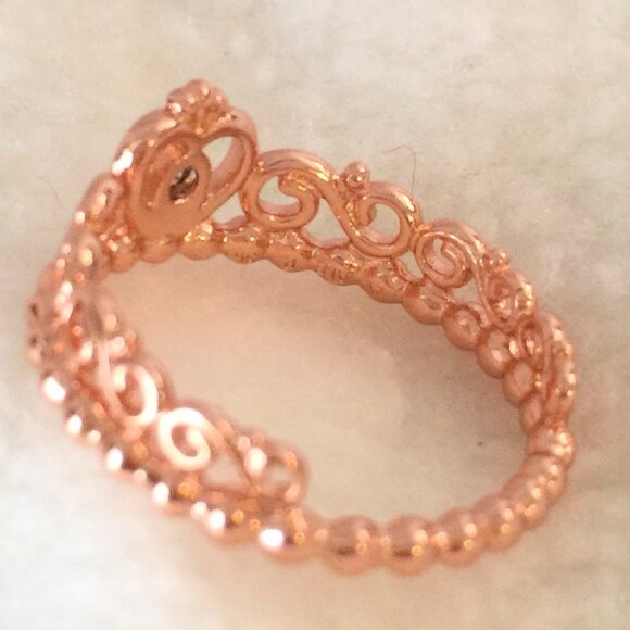 NWOT Pandora Rose Gold Princess Tiara Crown Ring All Sizes - Picture 3 of 5